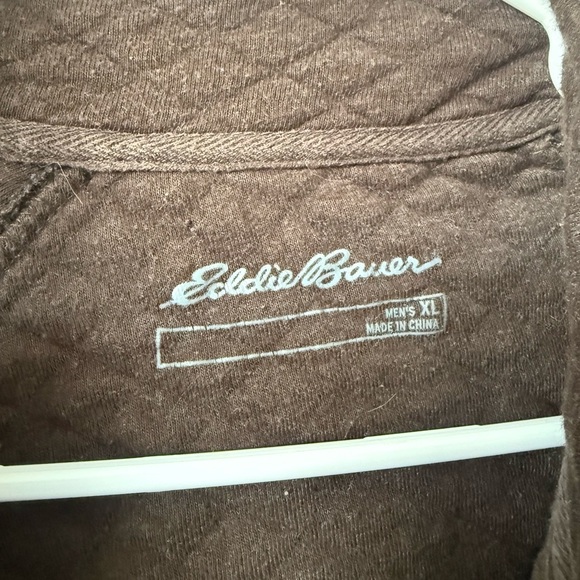 Eddie Bauer Brown Crewneck Sweater with Quilted Texture - Picture 3 of 5